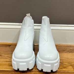 Prada White combat boots size 9